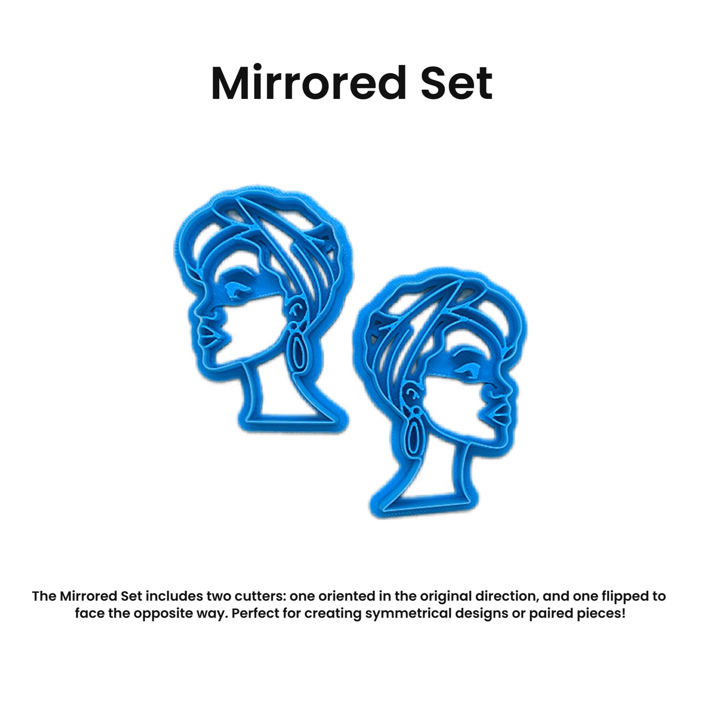 African Woman in Head Wrap Scarf with Hoop Earrings Cookie Cutter: Ideal for Cookies, Ceramics, Pottery, Polymer Clay, Fondant - Multi-Medium Craft & Baking Tool