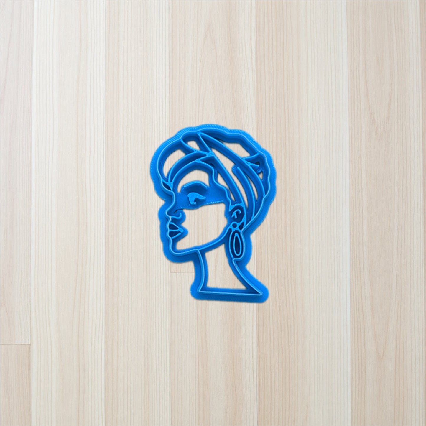 African Woman in Head Wrap Scarf with Hoop Earrings Cookie Cutter: Ideal for Cookies, Ceramics, Pottery, Polymer Clay, Fondant - Multi-Medium Craft & Baking Tool
