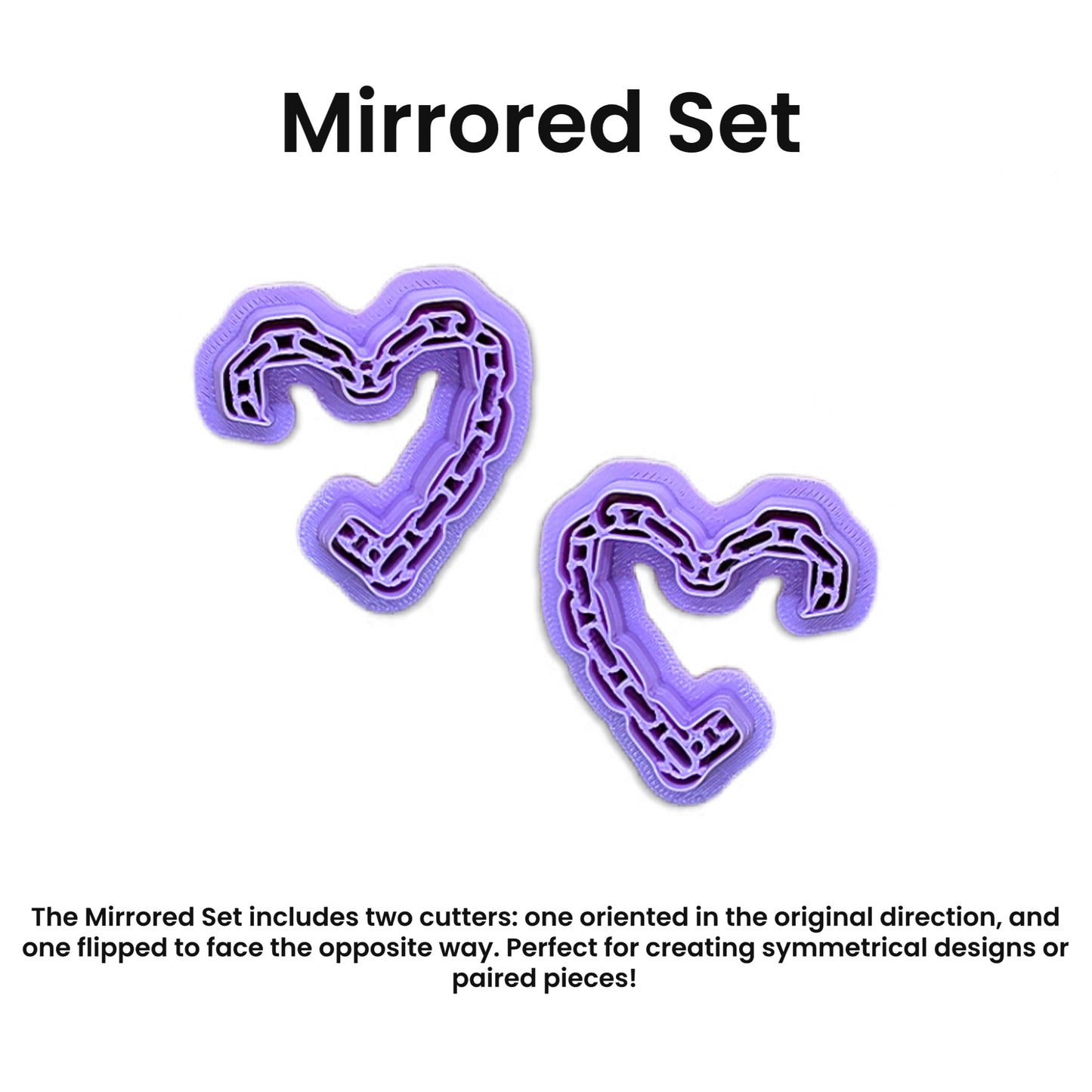 Chain Link Open Heart Hoop (Style B) Cutter: Ideal for Ceramics, Pottery, Polymer Clay, and Fondant
