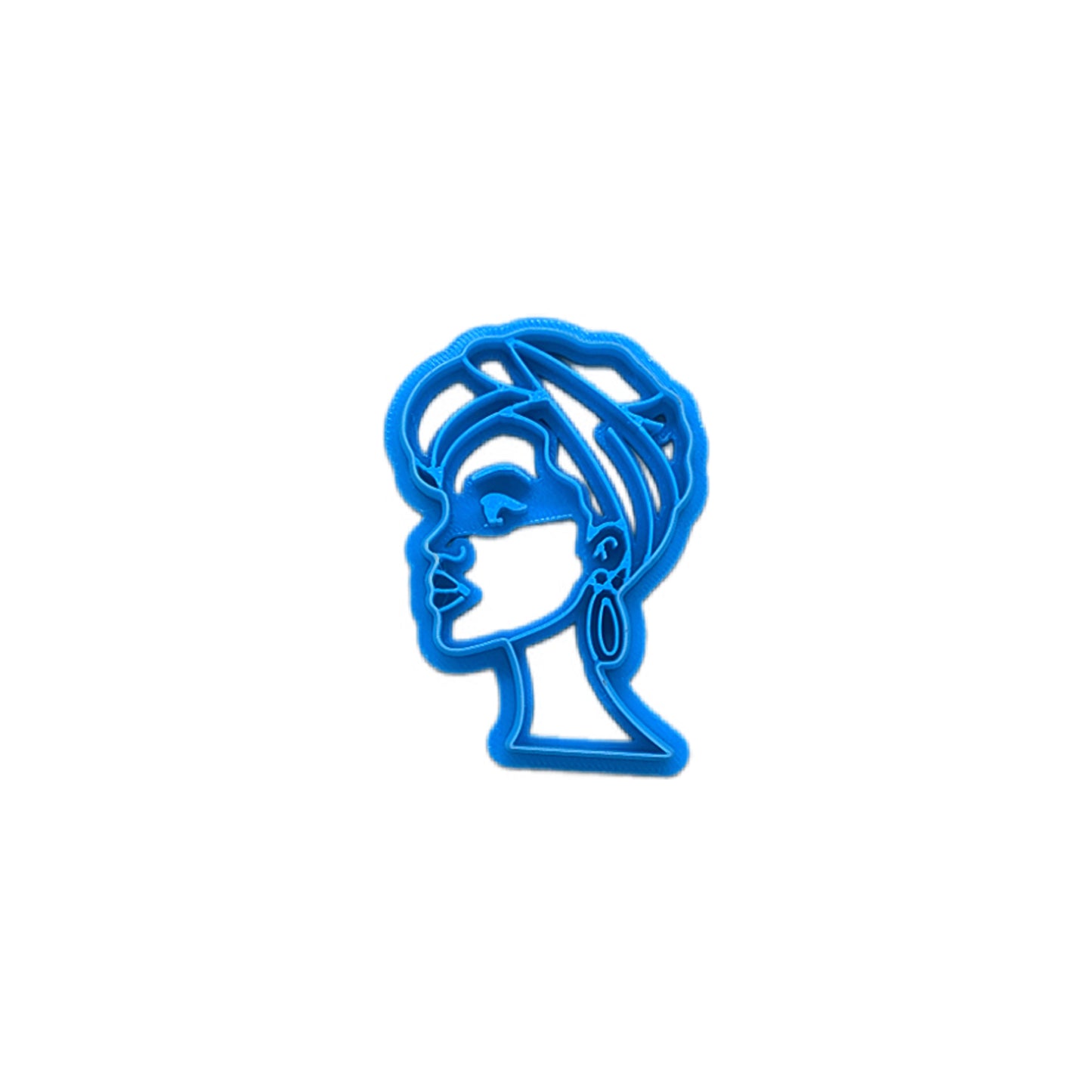 African Woman in Head Wrap Scarf with Hoop Earrings Cookie Cutter: Ideal for Cookies, Ceramics, Pottery, Polymer Clay, Fondant - Multi-Medium Craft & Baking Tool