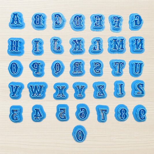 Western Cowboy Font Alphabets & Numbers, 36 Piece Cookie Cutter Set: Ideal for Cookies, Ceramics, Pottery, Polymer Clay, and Fondant