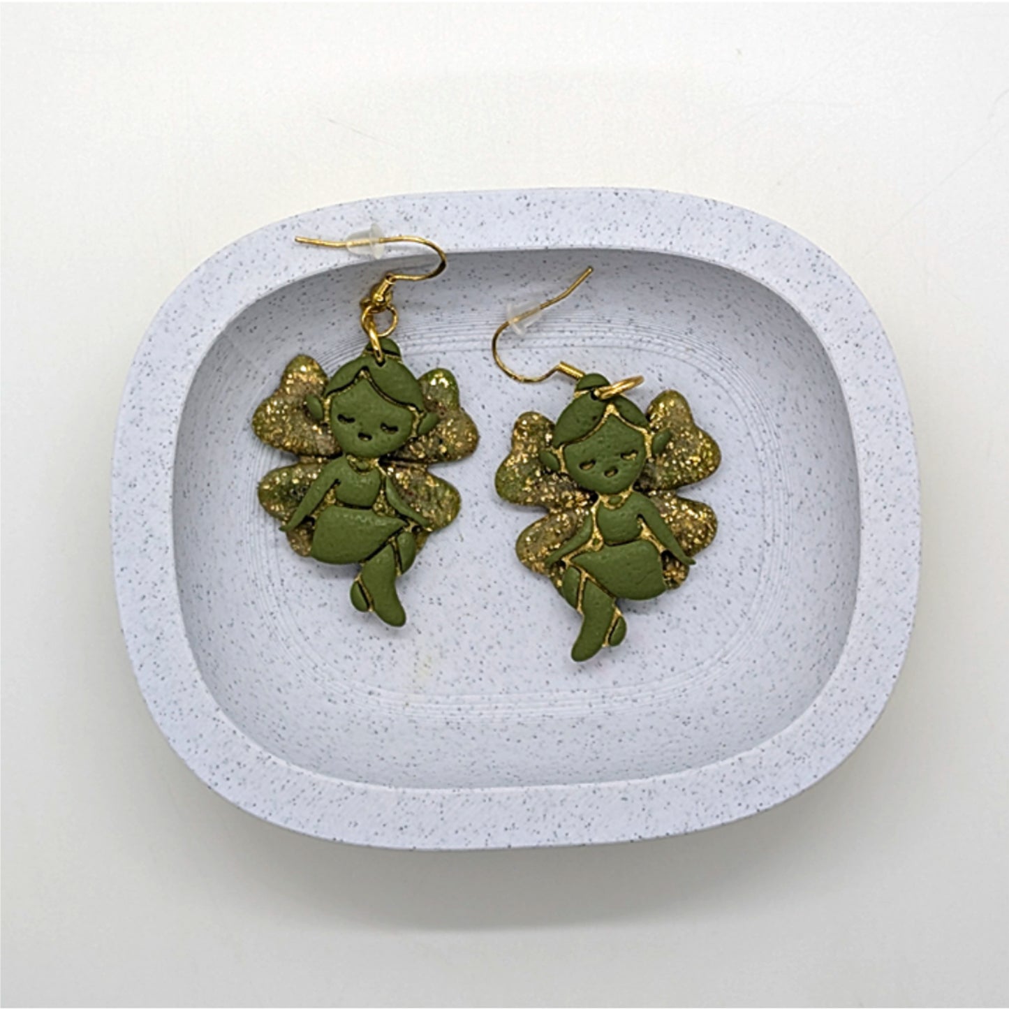 St. Patrick's Day Clover Fairy earrings