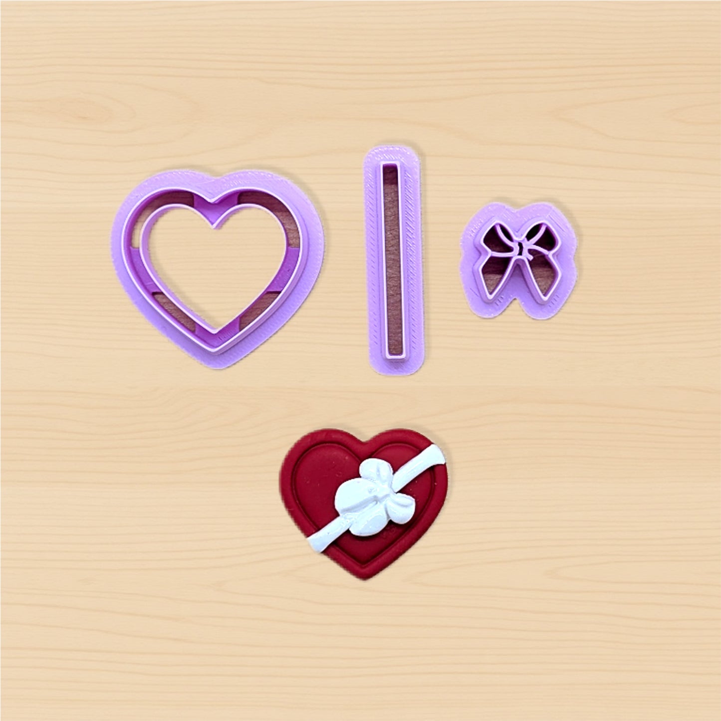 Valentine's Day Heart Box of Chocolates, 6 Piece Cookie Cutter Set: Ideal for Cookies, Ceramics, Pottery, Polymer Clay, and Fondant