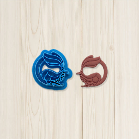 Celestial Swimmer Mermaid Hoop Cutter with Mirrored Set Option: Ideal for Ceramics, Pottery, Polymer Clay, and Fondant