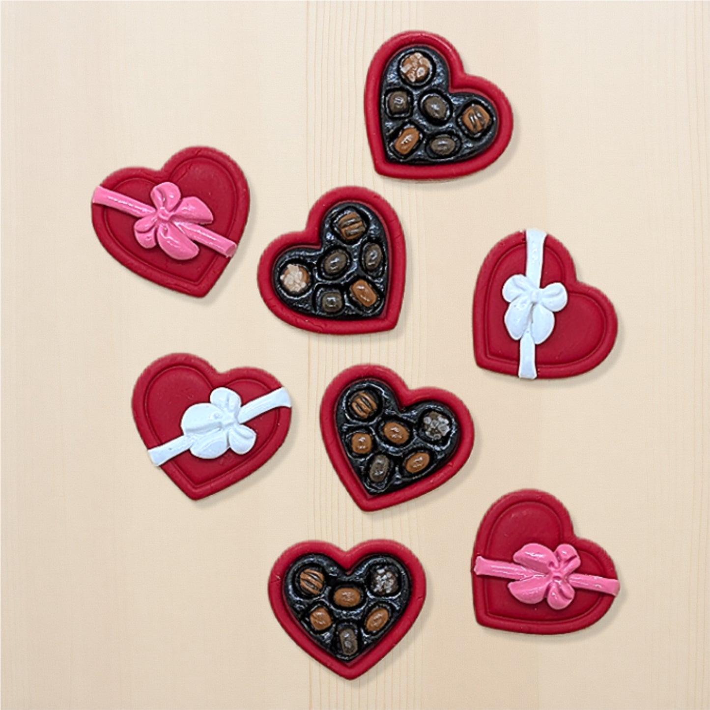 Valentine's Day Heart Box of Chocolates, 6 Piece Cookie Cutter Set: Ideal for Cookies, Ceramics, Pottery, Polymer Clay, and Fondant