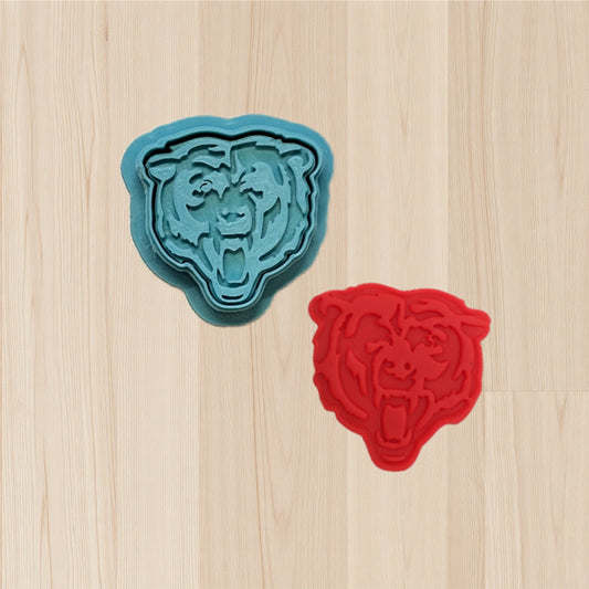 Chicago Bears Cookie Cutter & Stamp Set for Cookies, Ceramics, Pottery, Polymer Clay, Fondant - Multi-Medium Craft & Baking Tool