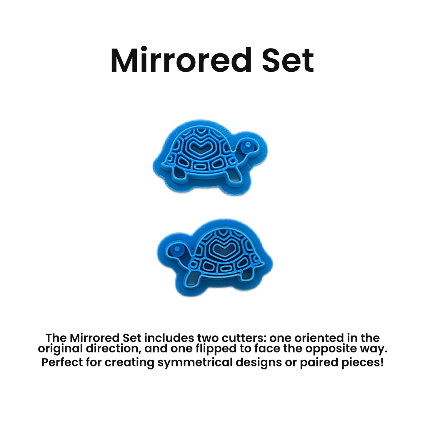 Box Turtle with Abstract Heart Shell Detail Cookie Cutter: Ideal for Cookies, Ceramics, Pottery, Polymer Clay, Fondant - Multi-Medium Craft & Baking Tool