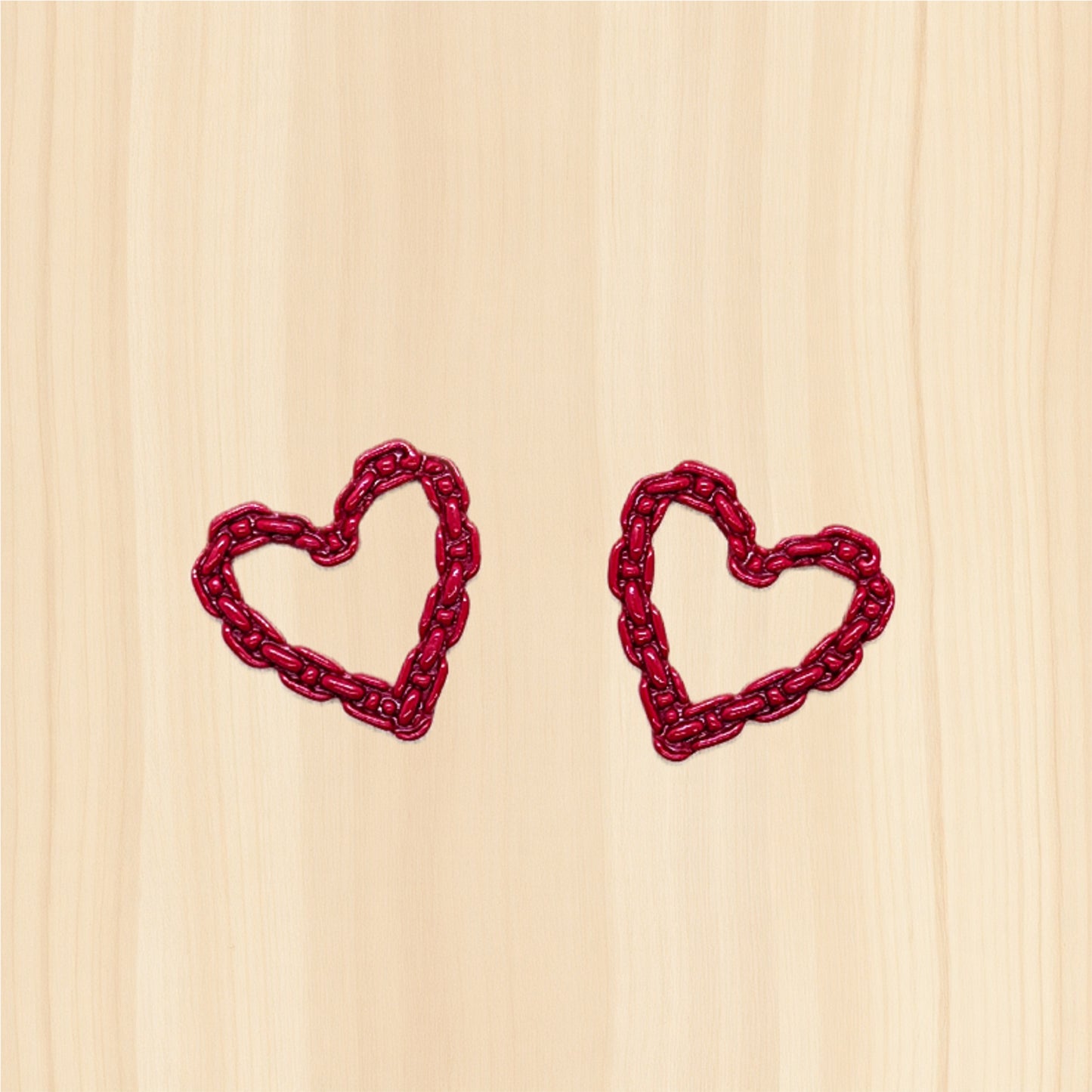 Chain Link Heart Hoop (Style A) Cutter: Ideal for Ceramics, Pottery, Polymer Clay, and Fondant