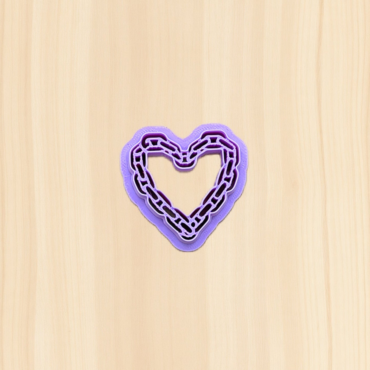 Chain Link Heart Hoop (Style A) Cutter: Ideal for Ceramics, Pottery, Polymer Clay, and Fondant