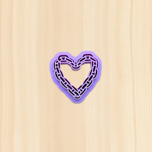 Chain Link Heart Hoop (Style A) Cutter: Ideal for Ceramics, Pottery, Polymer Clay, and Fondant