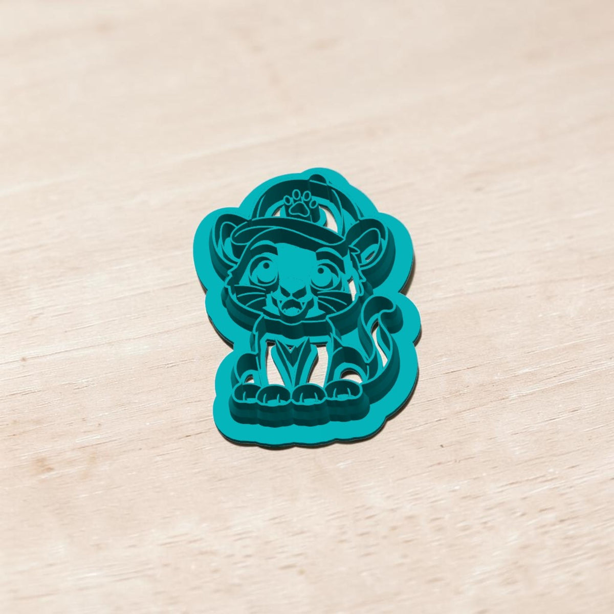 Chibi Cat with Fanged Smile & Cap Cookie Cutter | Cute Cat Polymer Clay, Fondant, Pottery & Ceramic Cutter