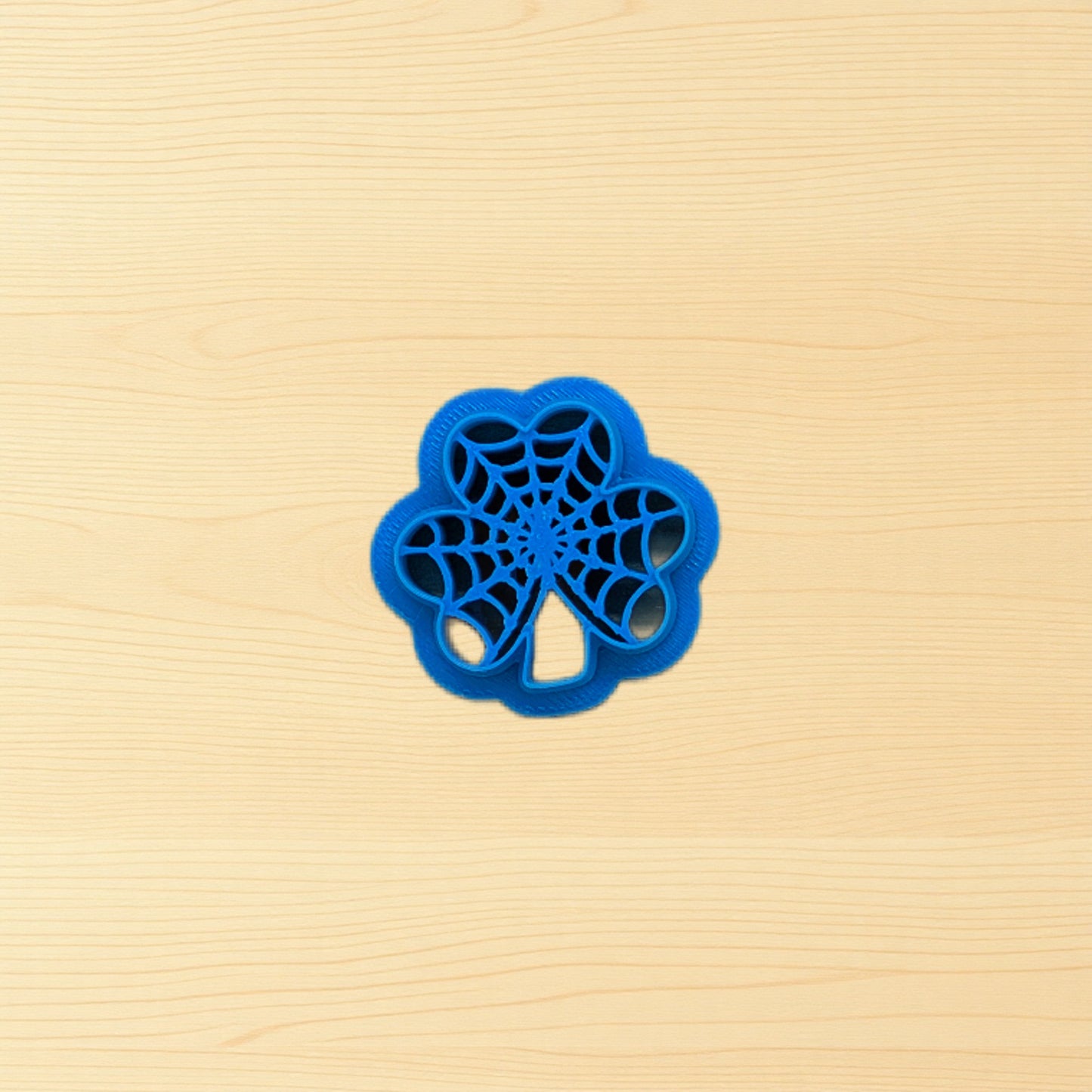 Lucky Spiderweb Clover Shape with Web Detail Cookie Cutter: Ideal for Cookies, Ceramics, Pottery, Polymer Clay, Fondant