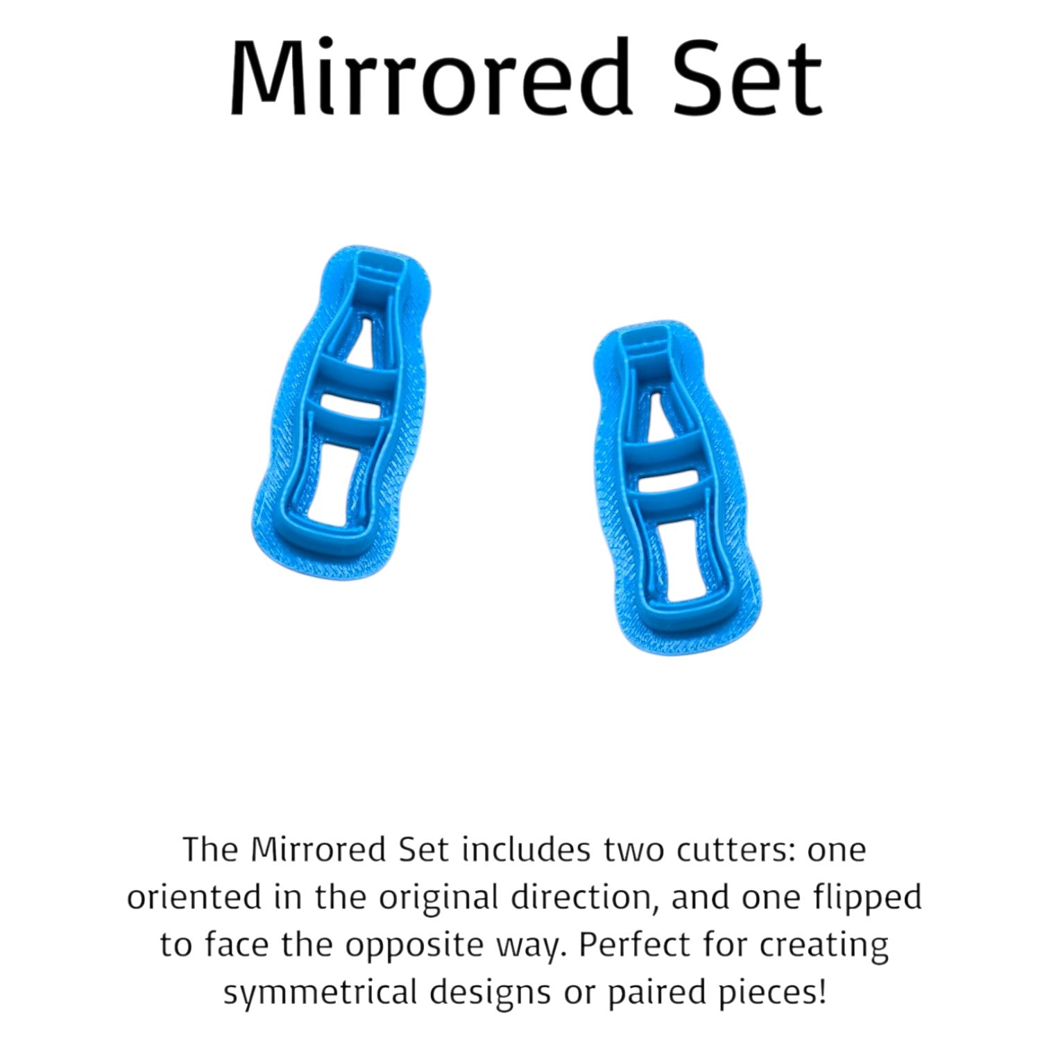 Two blue mirrored cutters on a white background with text describing their use.