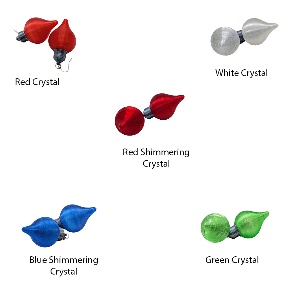 Festive 3D Printed Christmas Bulb Earrings - Unique Holiday Jewelry