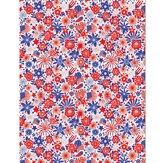 Star Spangled Bloom Patriotic Water-Soluble Transfer Sheet