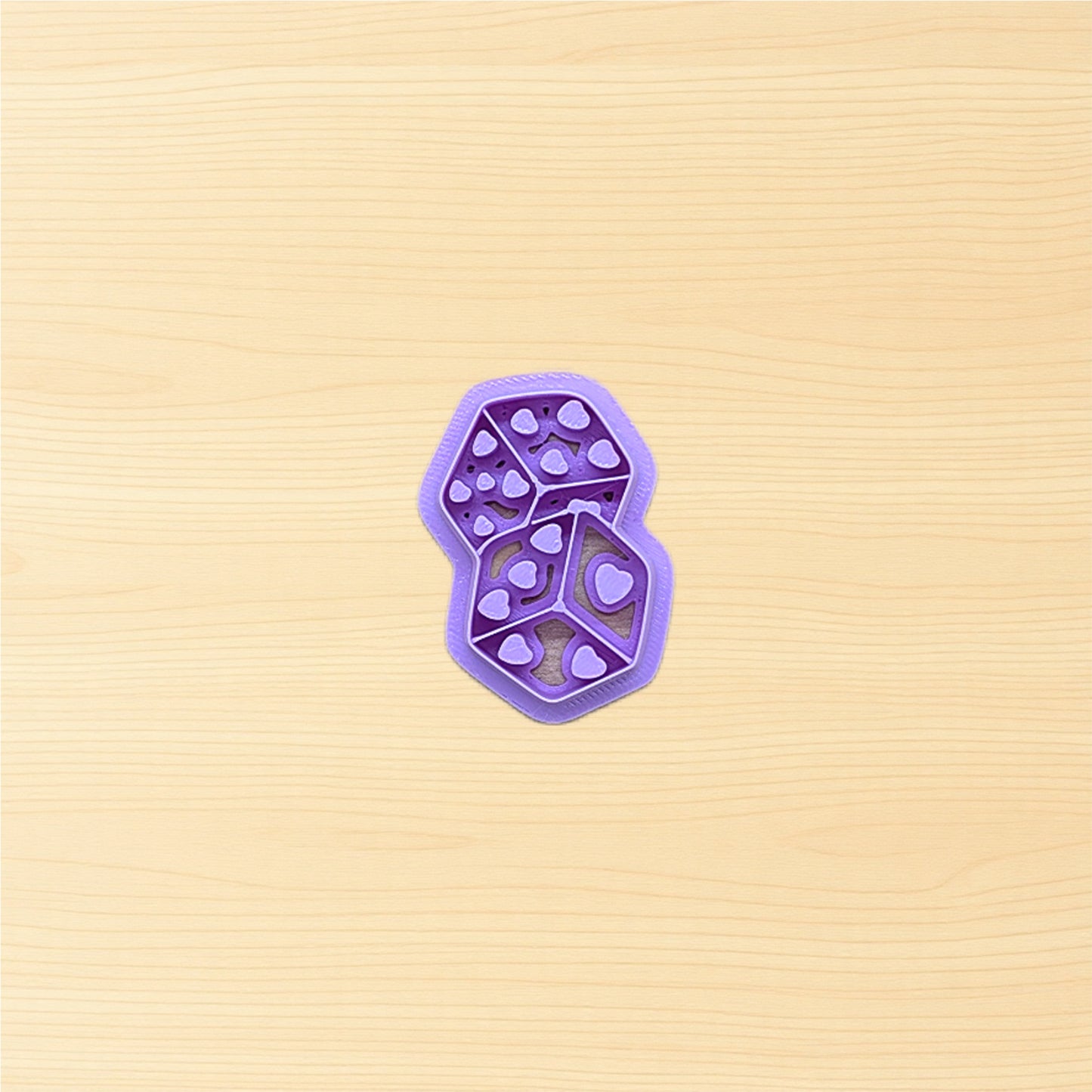 Double Dice of Love Cookie Cutter: Ideal for Cookies, Ceramics, Pottery, Polymer Clay, and Fondant