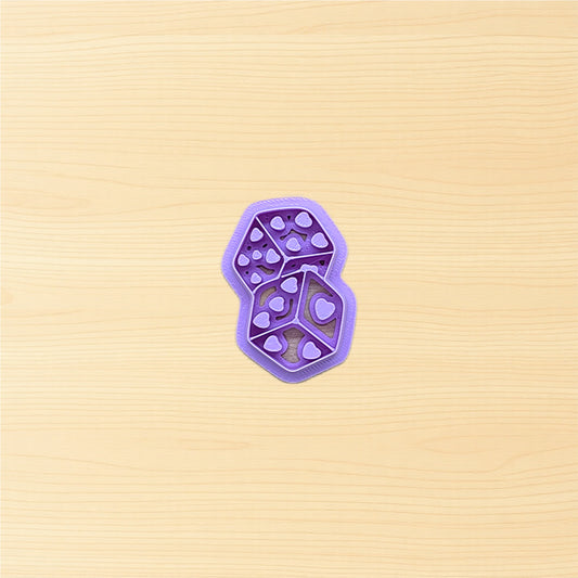 Double Dice of Love Cookie Cutter: Ideal for Cookies, Ceramics, Pottery, Polymer Clay, and Fondant