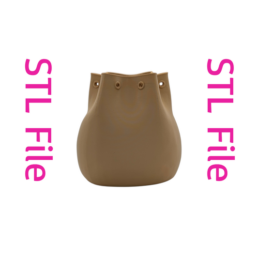 Bucket Bag Vase STL File – 3D Printable Vase with String Holes | Modern Decorative Design
