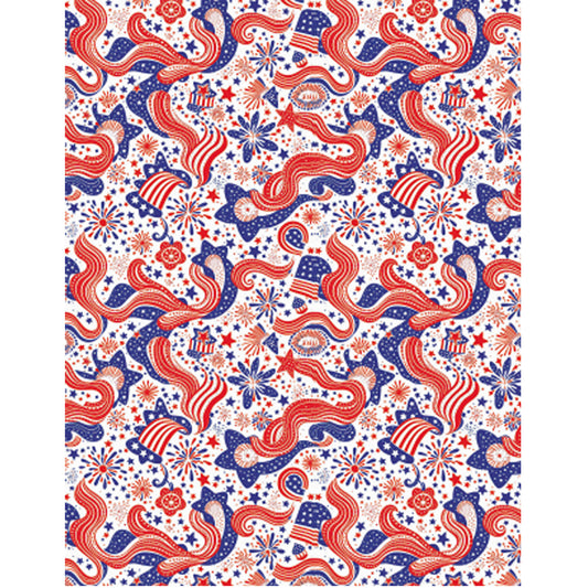 Fireworks and Freedom Patriotic Water-Soluble Transfer Sheet