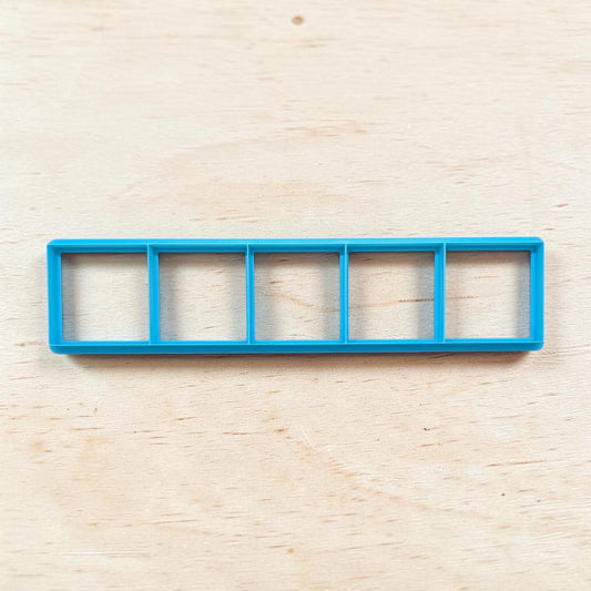 5‑Square Bar Frame Cutter | Grid Mold for Cookies, Fondant, Polymer Clay, Ceramics & Crafts