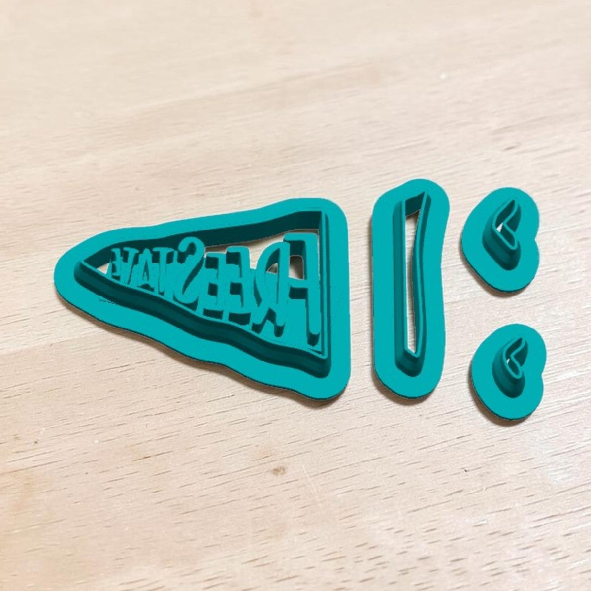 Free State Flag layered cookie cutter set with separate flag, stripe and heart pieces for cookies, polymer clay and fondant