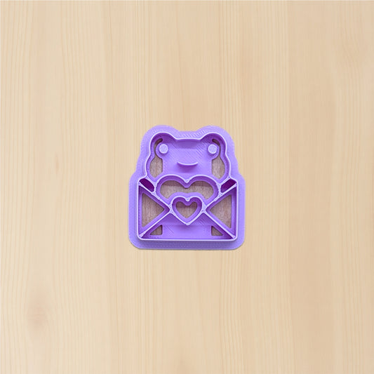 Frog in a Love Letter (Style E) Cookie Cutter: Ideal for Cookies, Ceramics, Pottery, Polymer Clay, and Fondant