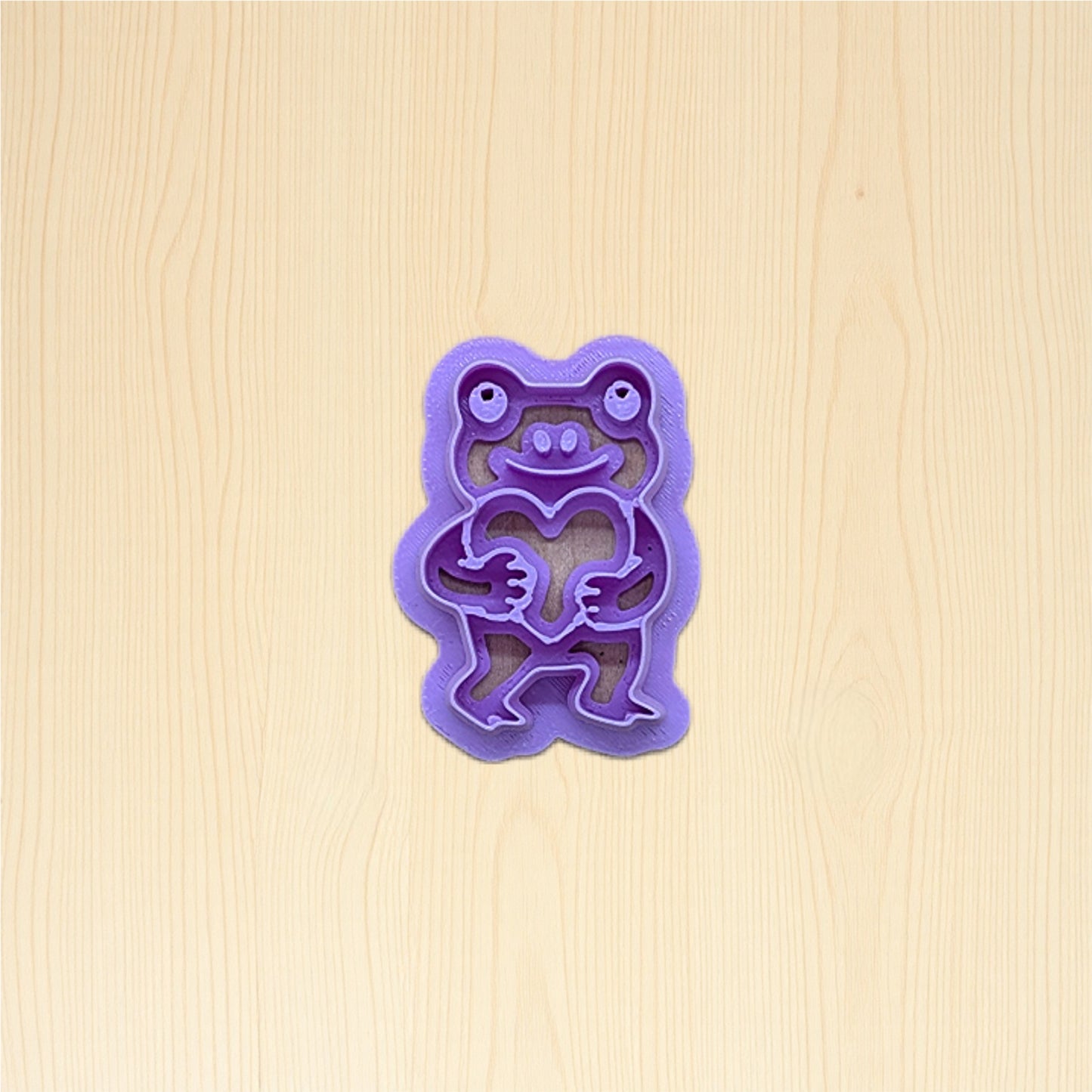Frog Standing & Hugging a Heart (Style A) Cookie Cutter: Ideal for Cookies, Ceramics, Pottery, Polymer Clay, and Fondant
