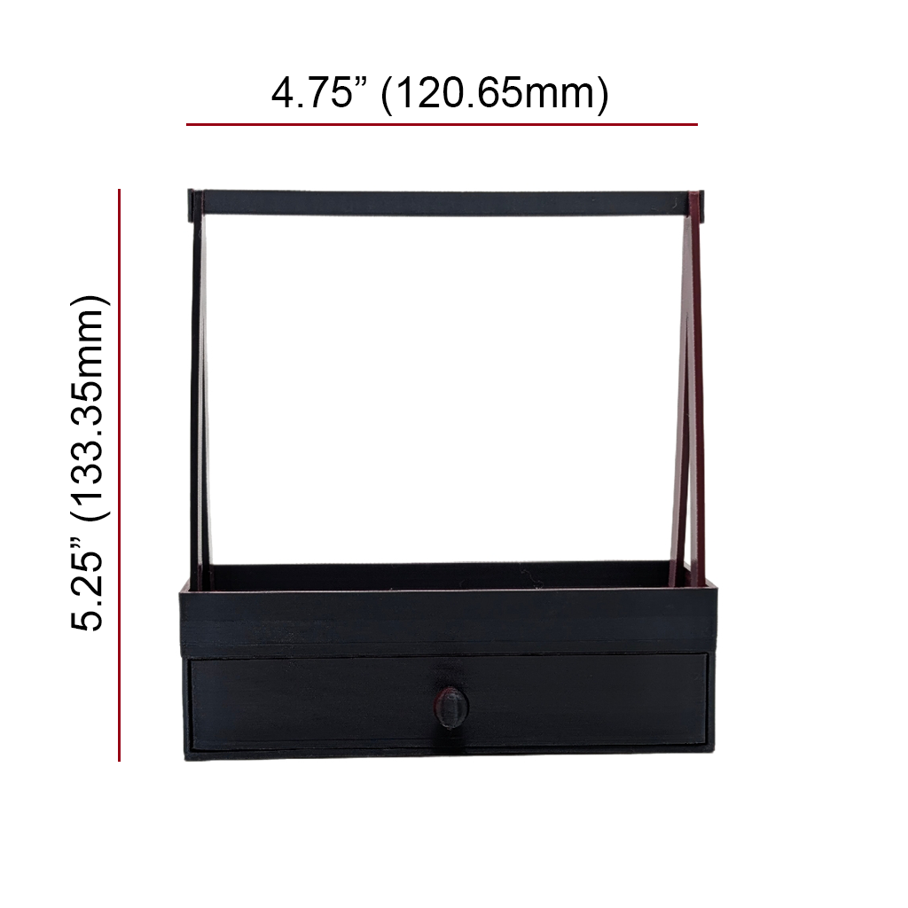 Black Cherry Jewelry Box Set – Organizer with Drawer, Top Tray, Earring Rack (7 Hangers + 2 Earring Cards)