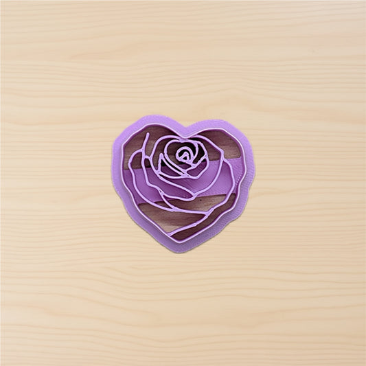 Heart Rose Cookie Cutter: Ideal for Cookies, Ceramics, Pottery, Polymer Clay, and Fondant