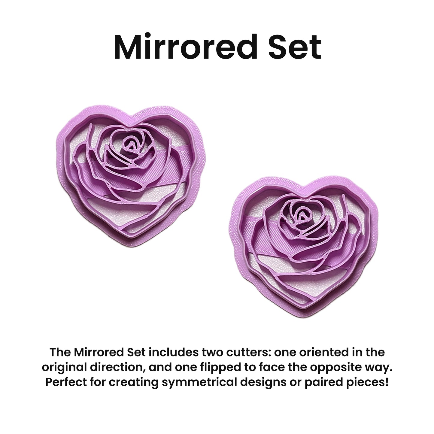 Heart Rose Cookie Cutter: Ideal for Cookies, Ceramics, Pottery, Polymer Clay, and Fondant