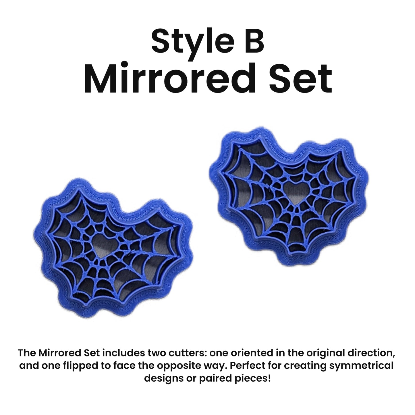 Heart Shaped Spiderweb Cookie Cutter with 2 Style Options: for Ceramics, Pottery, Polymer Clay, Fondant - Multi-Medium Craft & Baking Tool