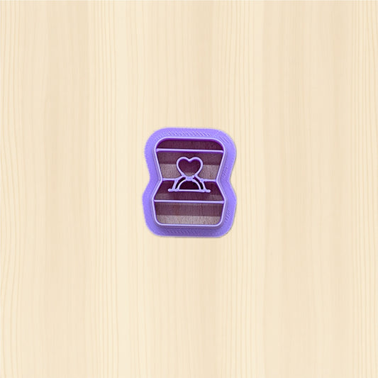 Heart Jewel Ring in a Box Cookie Cutter: Ideal for Cookies, Ceramics, Pottery, Polymer Clay, and Fondant