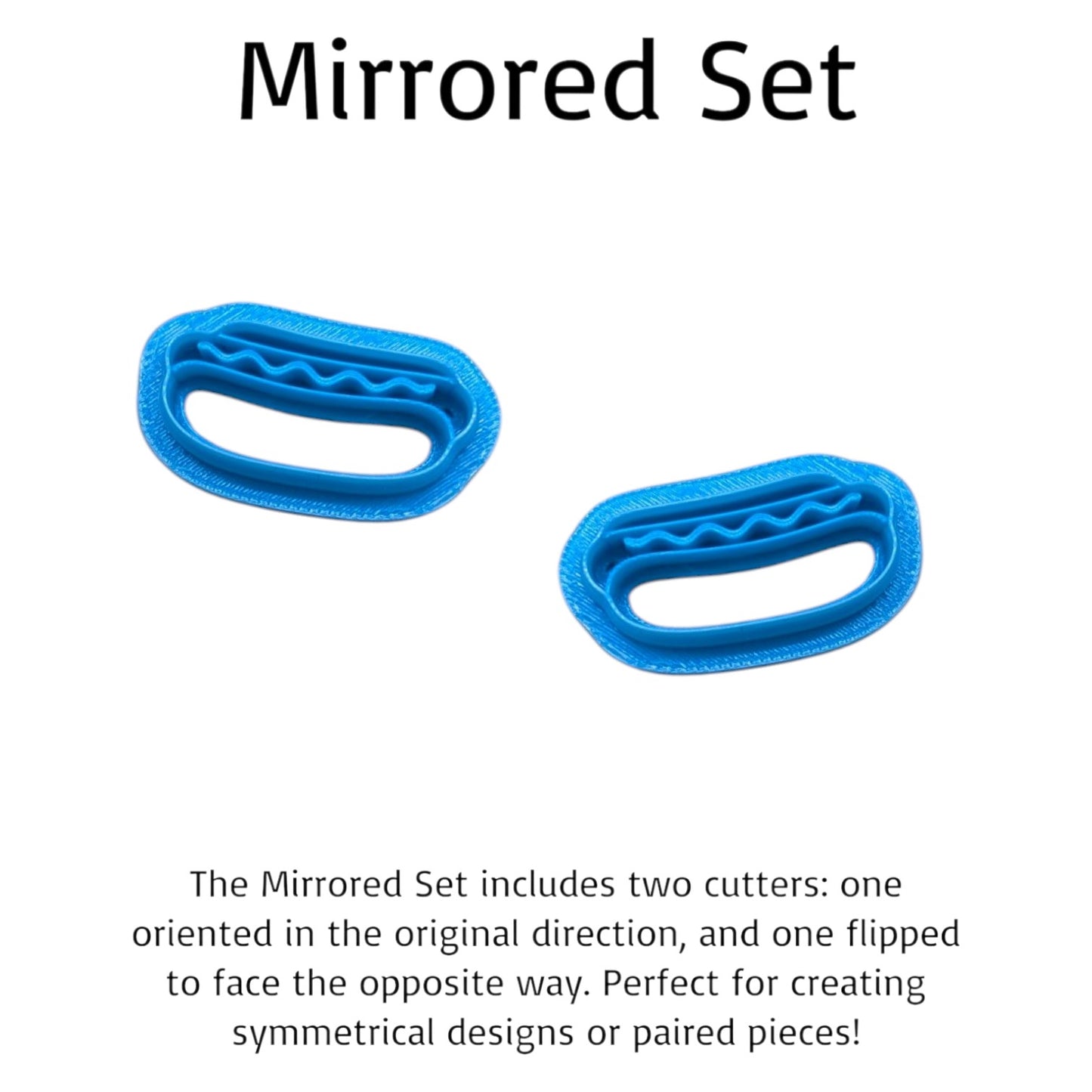 Two blue mirrored cutters on a white background with text describing their use.