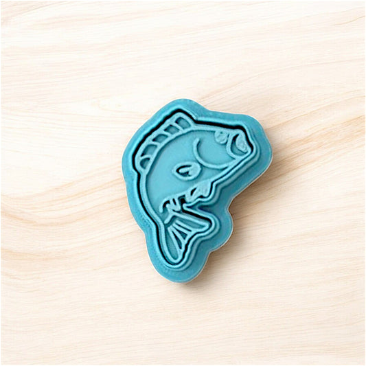 Jumping Bass Fish Cutter & Stamp Set: Versatile Tool for Cookies, Ceramics, Pottery, Fondant, and More