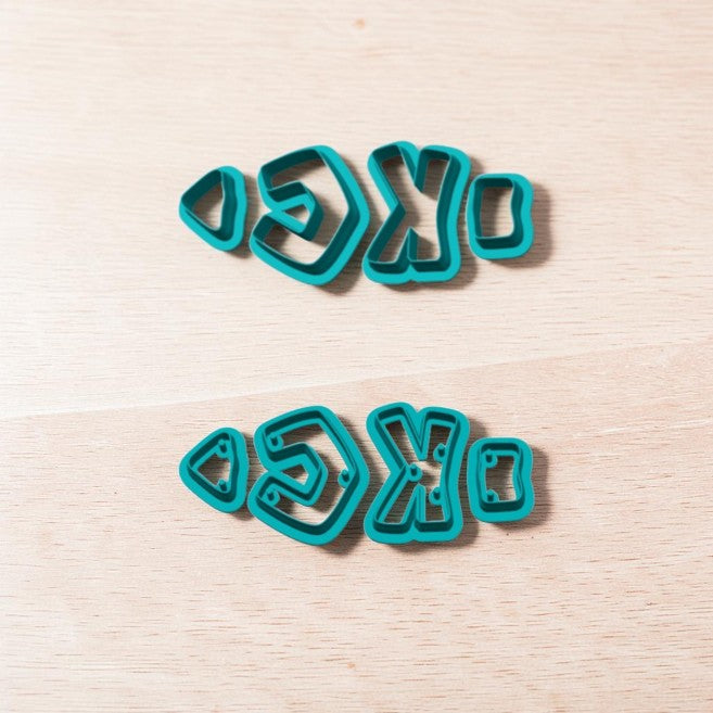 KC Arrowhead layered cutter set with jump hook hole and no-hole options for polymer clay earrings, cookies and fondant