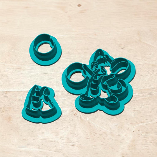 Cheerful Mouse, Ball & Coveralls Layered Cutter Set | Cookie, Polymer Clay, Fondant, Pottery & Ceramic Cutters