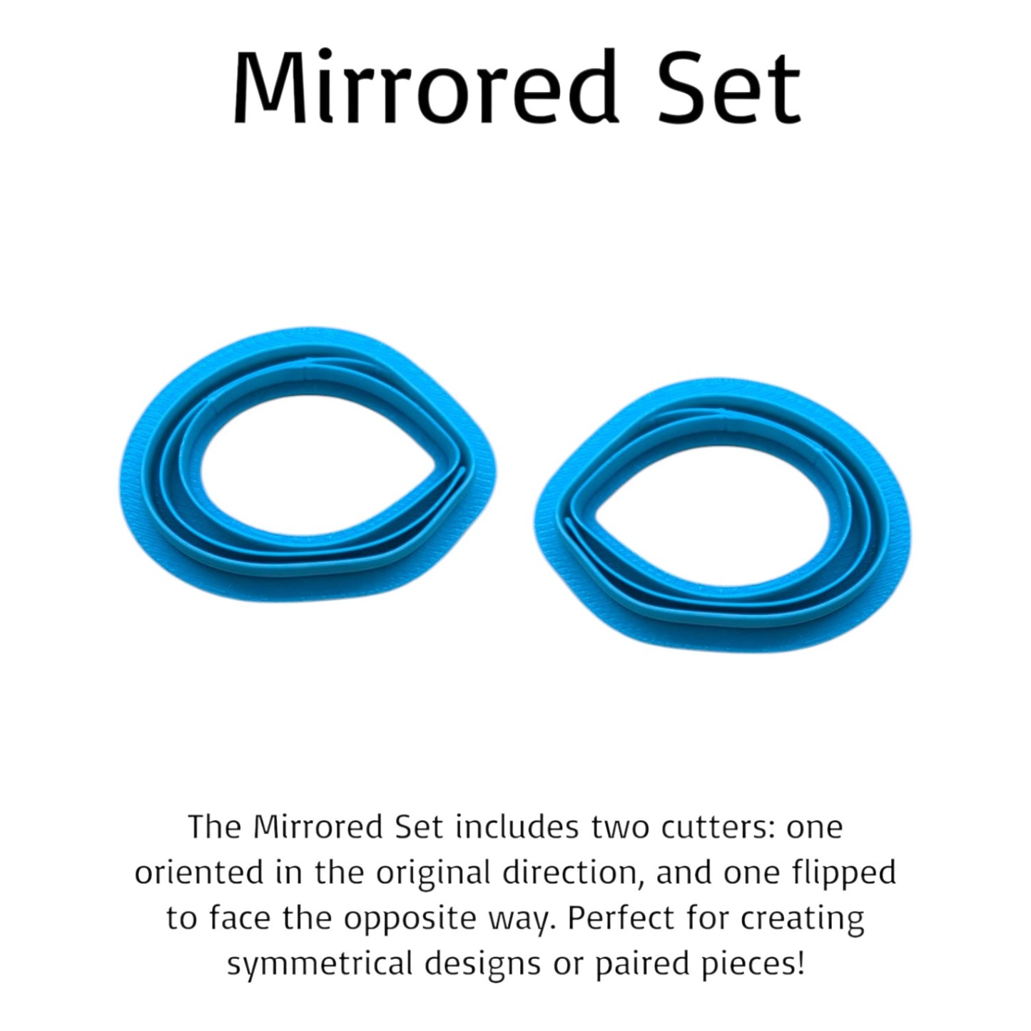 Two blue mirrored cutters on a white background with text describing their use.