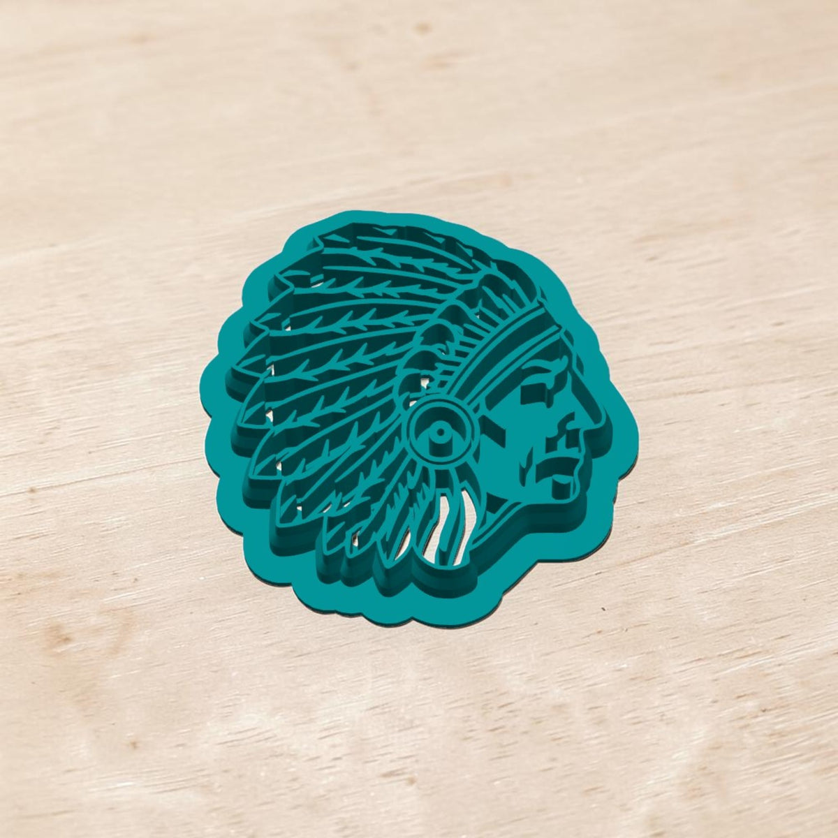 3D printed Native American Chief Profile cookie cutter for cookies, polymer clay, fondant, pottery and ceramic crafts