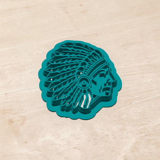 3D printed Native American Chief Profile cookie cutter for cookies, polymer clay, fondant, pottery and ceramic crafts