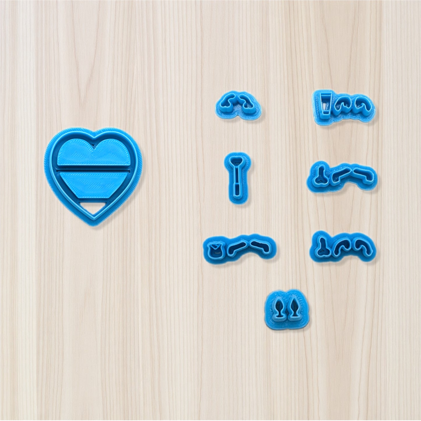 Naughty Nook Heart Cutter Set with Miniature Adult-Theme Toy Cutter Options: Idea for Ceramics, Pottery & Polymer Clay Jewelry