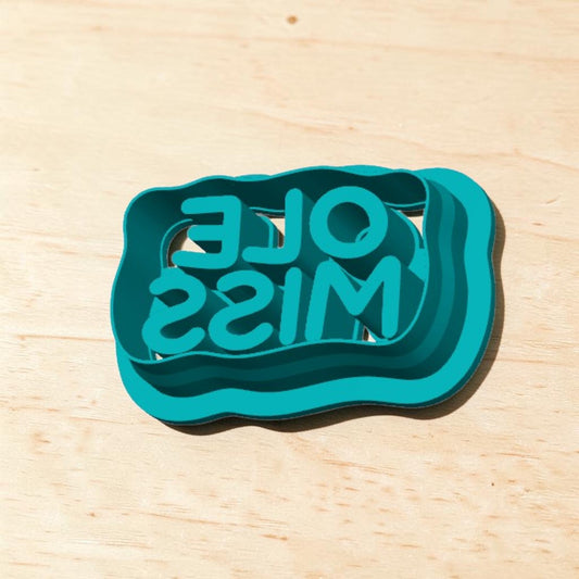 Ole Miss Rectangle Cookie Cutter | Polymer Clay, Fondant, Pottery & Ceramic Cutter