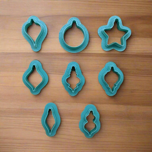 8 Piece Christmas Ornaments Clay/Cookie Cutter Set
