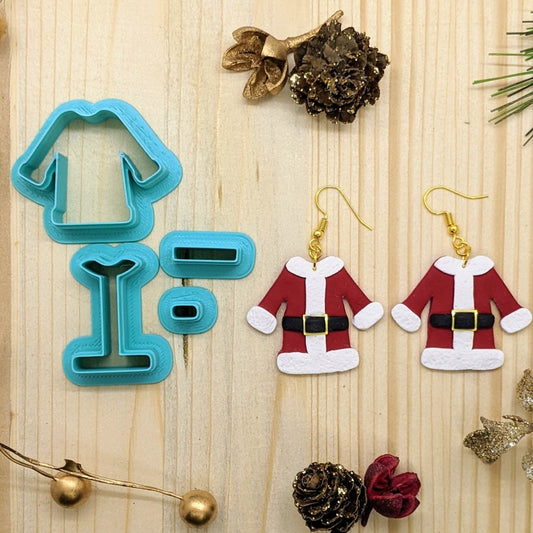 4 Piece Santa Claus Coat Cookie Cutter Set: Ideal for Cookies, Ceramics, Pottery, Polymer Clay, and Fondant