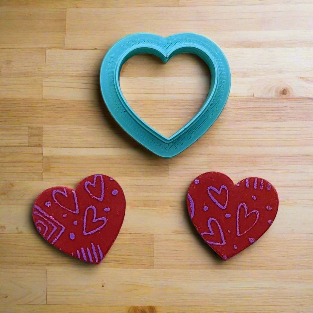 Heart Shape Cookie Cutter - Style B: Ideal for Cookies, Ceramics, Pottery, Polymer Clay, and Fondant