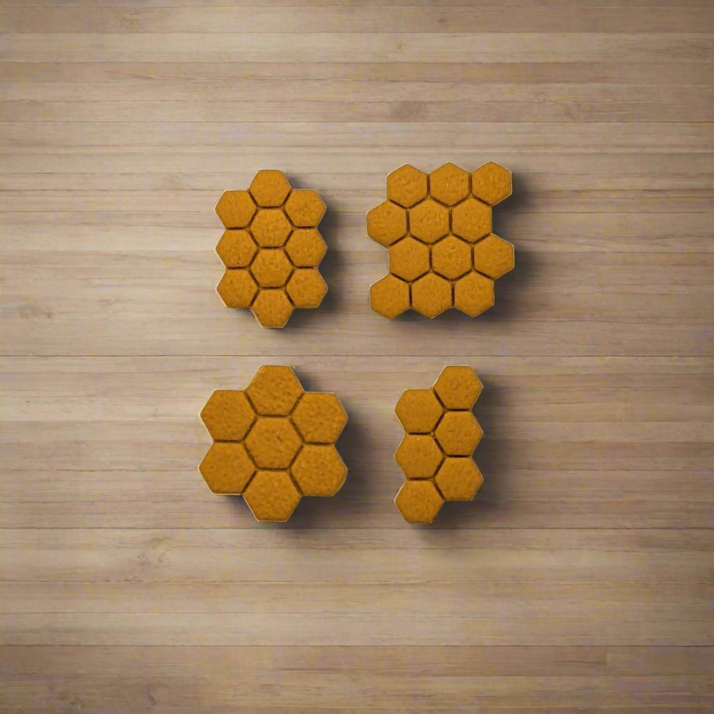 Honey Combs 4 Piece Cookie Cutter Set for Cookies, Ceramics, Pottery, Polymer Clay, Fondant - Multi-Medium Craft & Baking Tools
