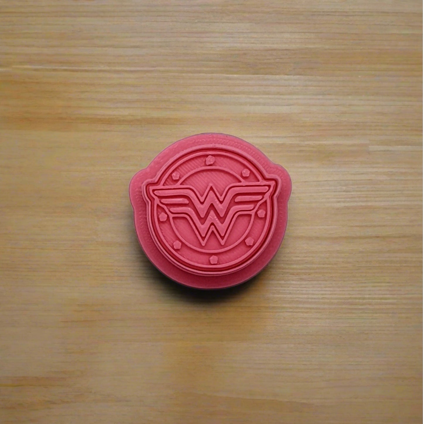 Wonder Woman Shield Stamp & Cutter Set for Cookies, Ceramics, Pottery, Polymer Clay, Fondant - Multi-Medium Craft & Baking Tool