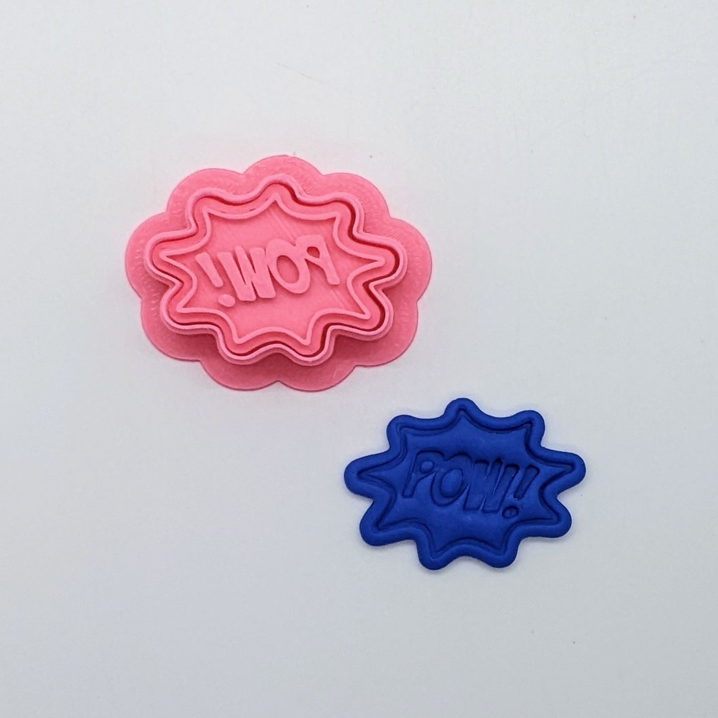 Superhero Comic Book POW! Bubble Stamp & Cutter Set for Cookies, Ceramics, Pottery, Polymer Clay, Fondant - Multi-Medium Craft & Baking Tool