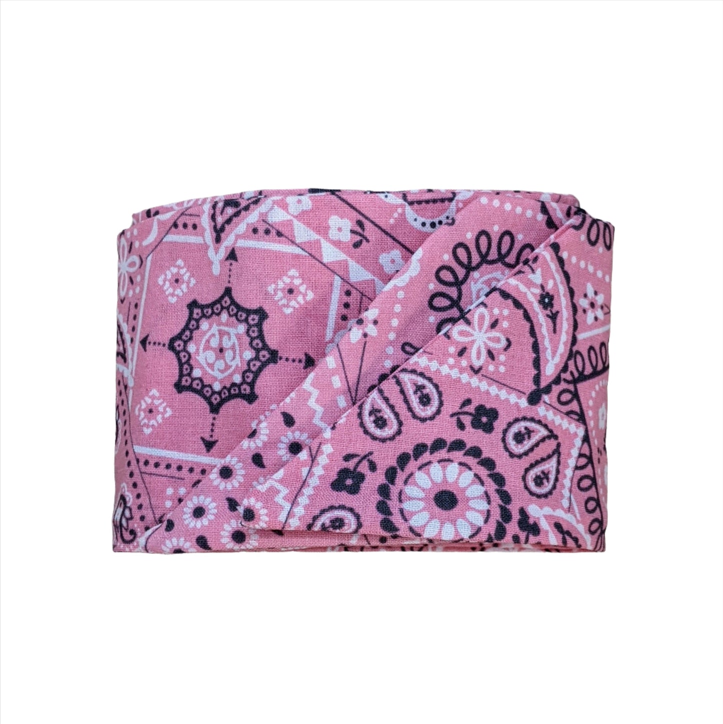 Soft Pink Paisley Wide Wire Headband | Wire Hair Tie | Wire Head Wrap