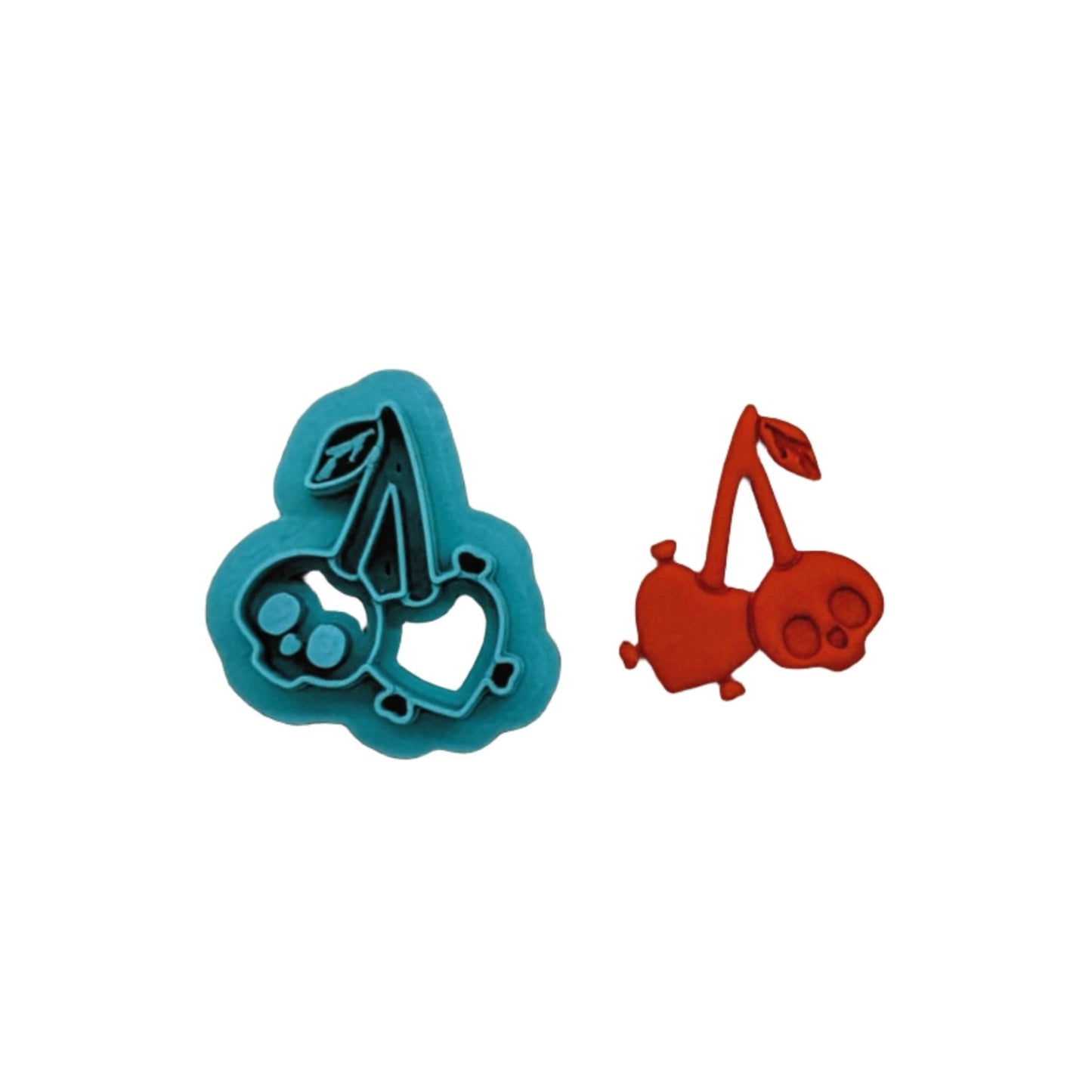 Cherry Skull Heart and Bones Cookie Cutter for Cookies, Ceramics, Pottery, Polymer Clay, Fondant & More