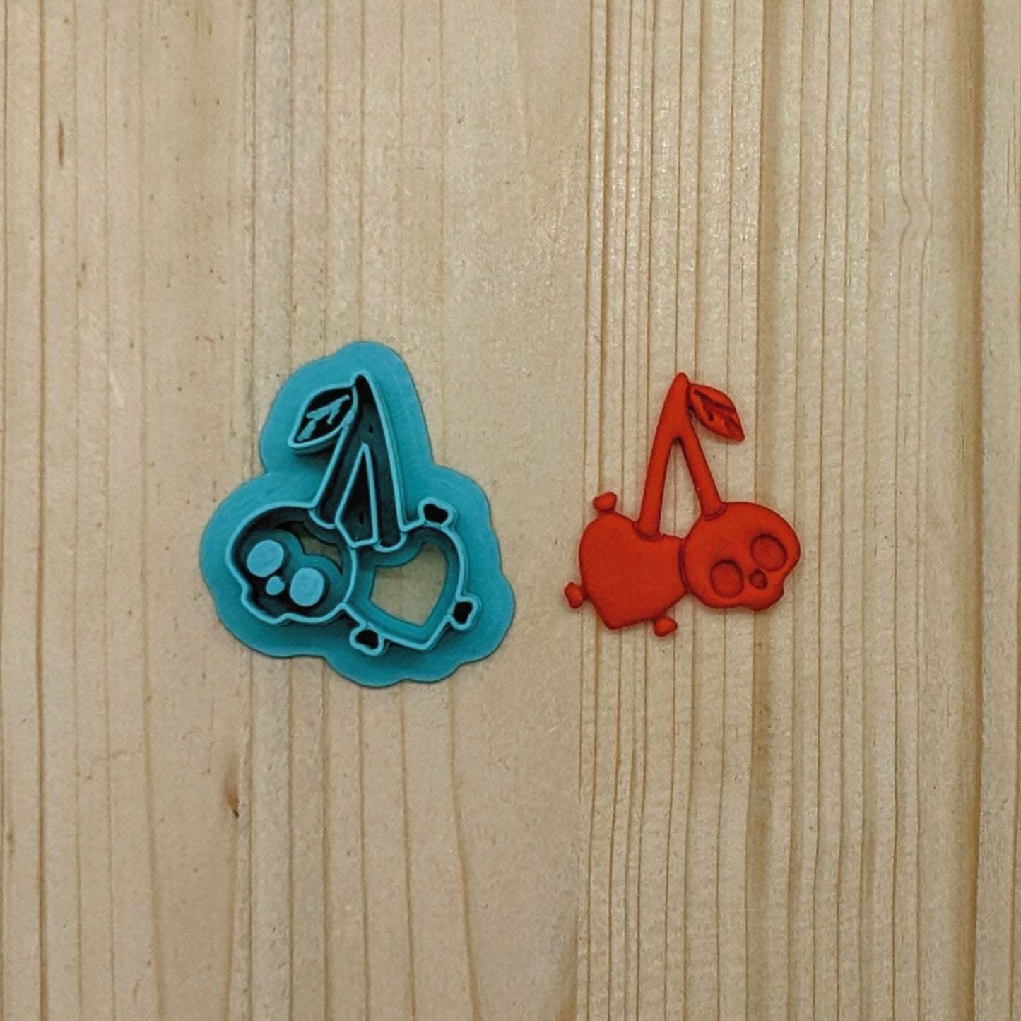 Cherry Skull Heart and Bones Cookie Cutter for Cookies, Ceramics, Pottery, Polymer Clay, Fondant & More